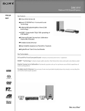Sony DAV-X1V Marketing Specifications