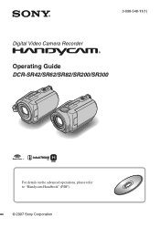 Sony DCR-SR300 Operating Guide