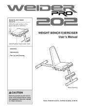Weider Pro 202 Bench English Manual