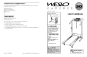 Weslo Cadence 50 Instruction Manual