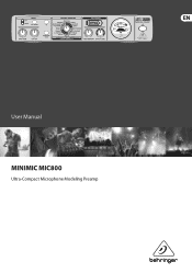 Behringer MIC800 Manual