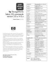 HP StorageWorks 2/64 fabric OS commands version 3.0.x/4.0.x quick reference guide