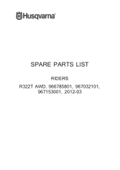 Husqvarna R 322T AWD Parts List