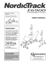NordicTrack E6900 Bench English Manual