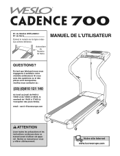 Weslo Cadence 700 Treadmill French Manual