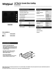 Whirlpool WCE55US0H Specification Sheet