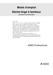Asko TDC User manual 8089885 Asko Professional TDC111V FR
