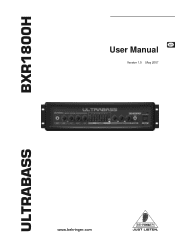 Behringer ULTRABASS BXR1800H Manual