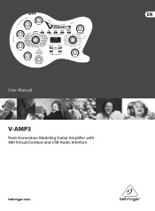Behringer VIRTUAL AMPLIFICATION V-AMP 3 Manual