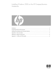 HP 2510p Installing Windows 2000 on the HP Compaq Business Notebooks