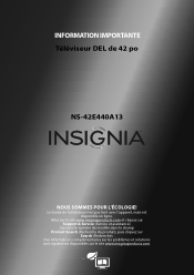 Insignia NS-42E440A13 Important Information (French)