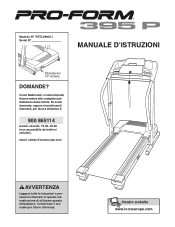 ProForm 395 P Treadmill Italian Manual