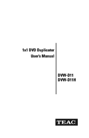 TEAC DVW-D11 User Manual
