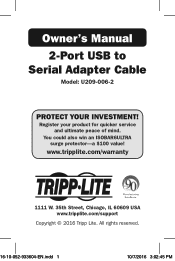 Tripp Lite U209-006-2 Owners Manual