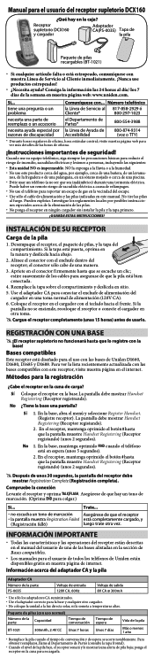 Uniden DCX160 Spanish Owner's Manual