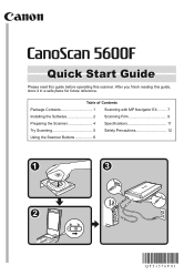 Canon CanoScan 5600F Quick Start Guide