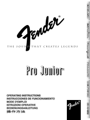Fender Pro Junior Owners Manual