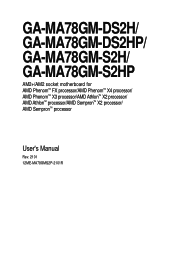 Gigabyte GA-MA78GM-DS2HP Manual
