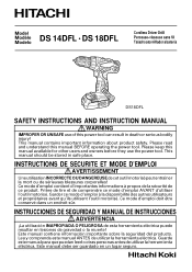 Hitachi DS18DFLPC Instruction Manual