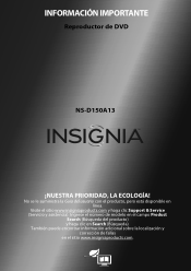 Insignia NS-D150A13 Important Information (Spanish)