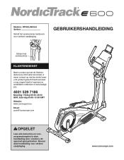 NordicTrack E 600 Elliptical Dutch Manual