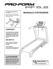 ProForm 5.2 Treadmill Italian Manual