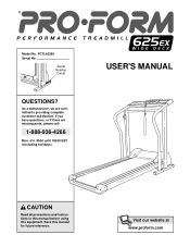 ProForm 625ex Treadmill Canadian English Manual