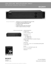 Sony CAV-CVS12ES Marketing Specifications