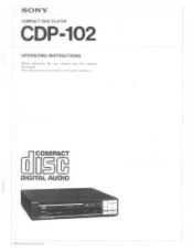 Sony CDP-102 Operating Instructions