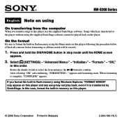 Sony NW-S205F Format and Song Transfer Notes