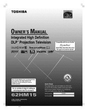 Toshiba 62HM15 Owner's Manual - English