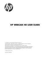 HP HD 2300 WEBCAM HD USER GUIDE