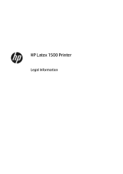 HP Latex 1500 Legal information