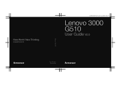 Lenovo G510 Lenovo 3000 G510 User Guide V2.0
