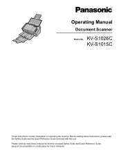 Panasonic KV-S1026C Operating Instructions