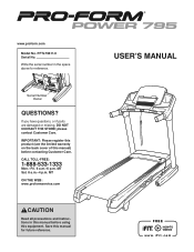 ProForm 795 Treadmill English Manual