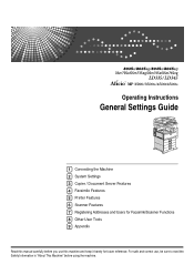 Ricoh Aficio MP C4502 General Settings Guide