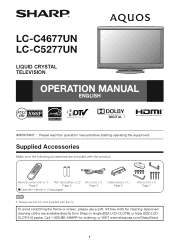 Sharp LCC5277U LC-C4677UN | LC-C5277UN Operation Manual