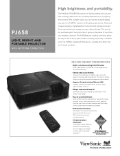 ViewSonic PJ658 PJ658 Specification Sheet
