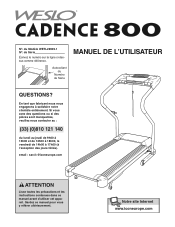 Weslo Cadence 800 Treadmill French Manual