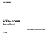 Yamaha HTR-3068 HTR-3068 Owners Manual