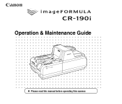 Canon imageFORMULA CR-190i CR-190i Operation & Maintenance Guide