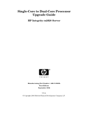 HP Rx2620-2 Single-Core to Dual-Core Processor Upgrade Guide. First Edition - HP Integrity rx2620 (September 2006)