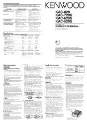 Kenwood KAC-529S Instruction Manual