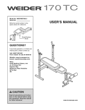 Weider 170 Tc Bench Uk Manual