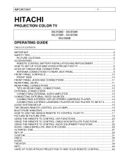 Hitachi 50UX58B Owners Guide