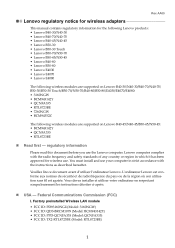 Lenovo B40-80 Laptop Lenovo Regulatory Notice for wireless adapter (US/Canada) - Lenovo B40-xx, B50-xx, E40-xx Notebook