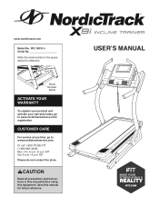 NordicTrack Incline Trainer X9i Treadmill English Manual