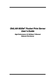 Oki ML182 Network User's Guide for OkiLAN 6020e