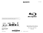 Sony BDP-N460 Operating Instructions